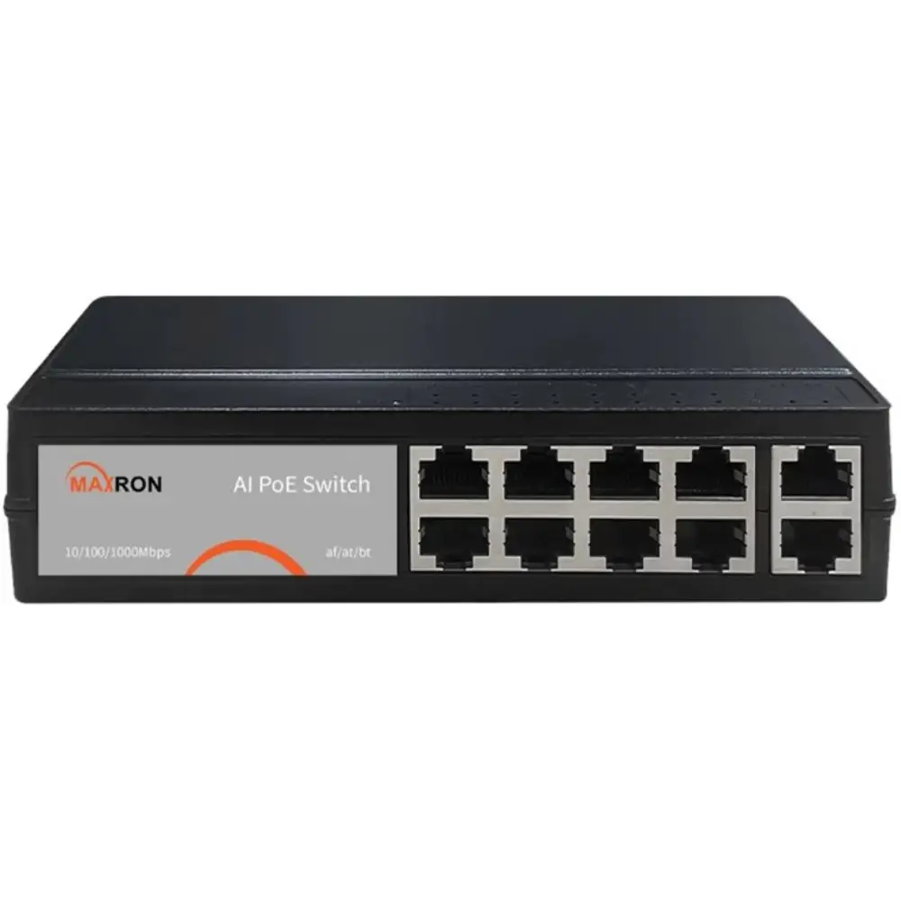 سوئیچ PoE مکسرون MSW-3008FPA-2GL-120I-V2، 8 پورت PoE و 2 پورت Uplink گیگابیتی