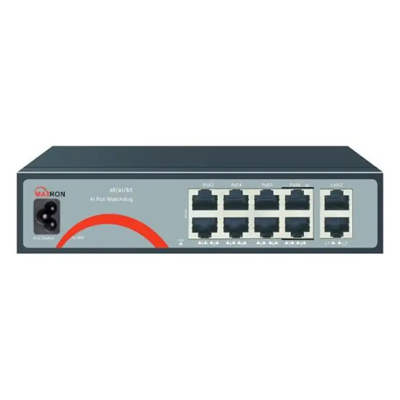 سوئیچ PoE مکسرون MSW-3008FPB-2FL-120I | سوئیچ هوشمند 8 پورت PoE با دو پورت 60 وات