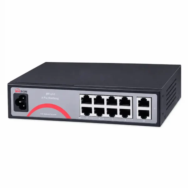 سوئیچ PoE مکسرون MSW-3008FPB-2FL-120I | سوئیچ هوشمند 8 پورت PoE با دو پورت 60 وات