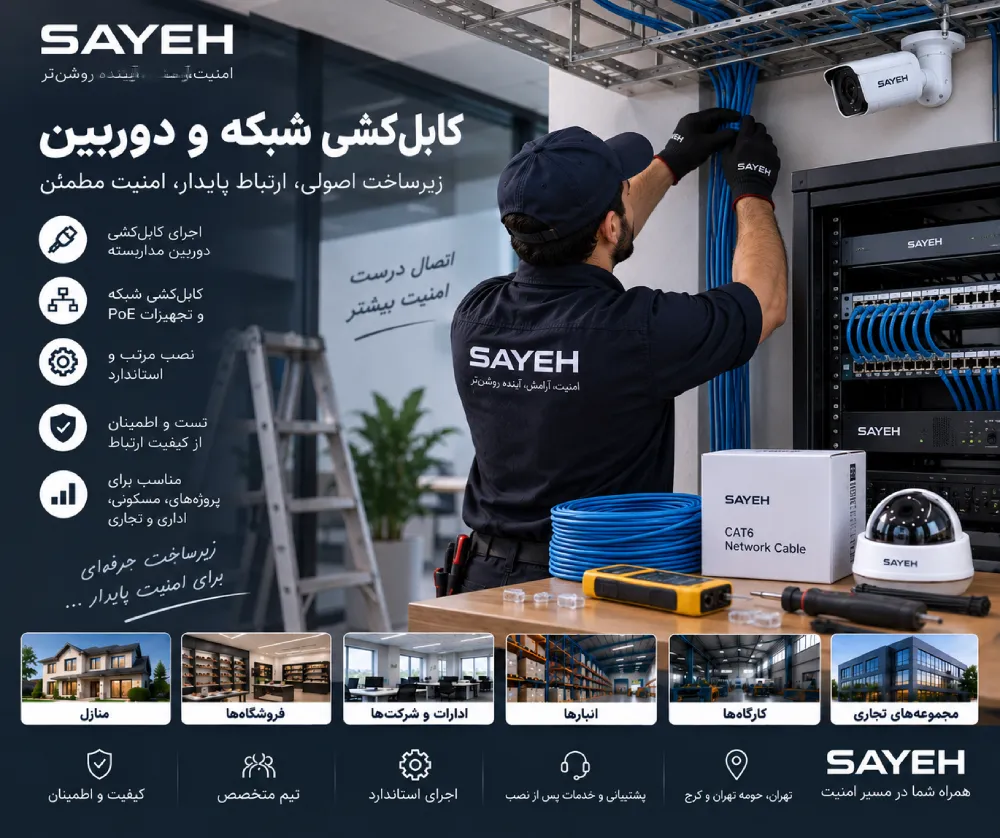 کابلکشی شبکه و دوربین